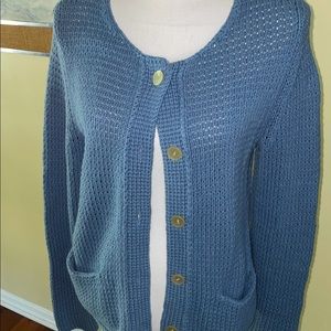 J. Jill blue button cardigan sweater size S